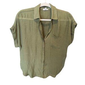 Twine and String Girls Blouse Green Olive Size L